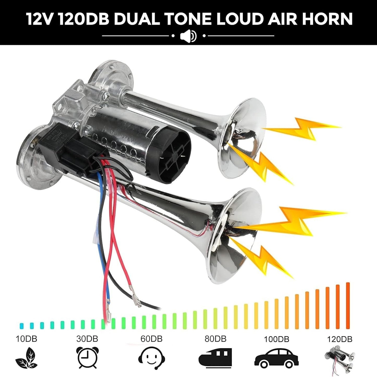 2026 Upgraded 12V Dual Air Horn Kit