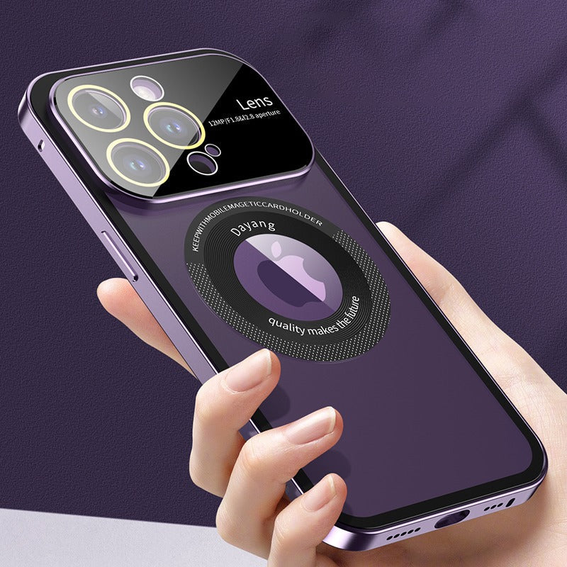 Transparent Metal Frame Snapped Button Lock For iPhone Case
