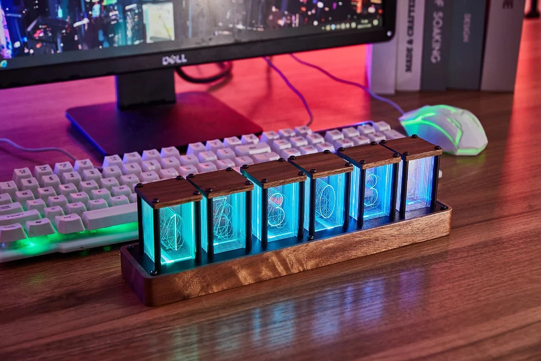 RGB Glow Clock, Quasi-Nixie Tube Clock, Creative LED Digital Alarm Clock Timer