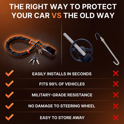 Stalen kabel stuurwielslot