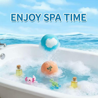 🛁 Natural Bath Bombs for Kids with Mega Bubbles & Surprise Inside 🥚✨12 pcs[1 Box]