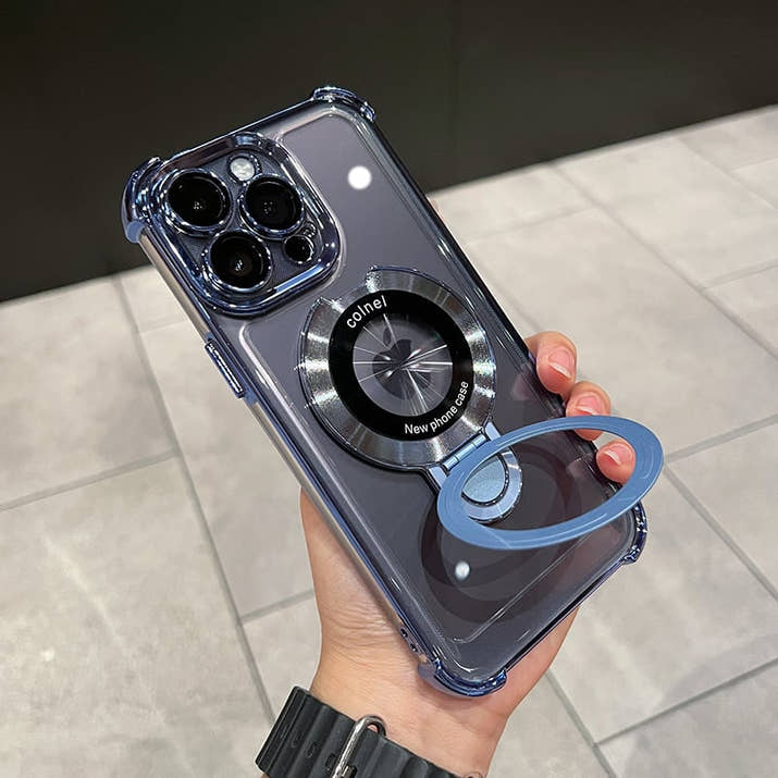 New In Phone Case for iPhone 17 Series - Four Corners Air Cushion Anti-fall Case for iPhone with Invisible Ring Stand