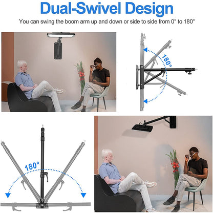 Adjustable Wall Mount Boom Arm 180°Rotation Heavy Duty Triangle Bracket Mounting Bar