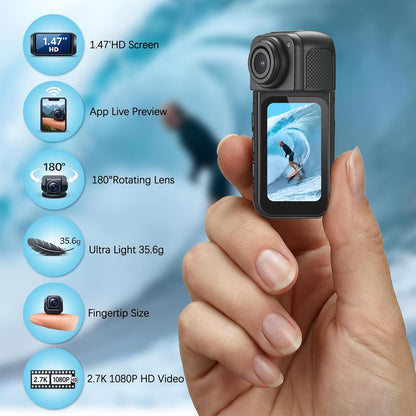 Ultra HD Thumb Action Camera | Wi-Fi App Control | Wide-Angle Sports & Travel Camera