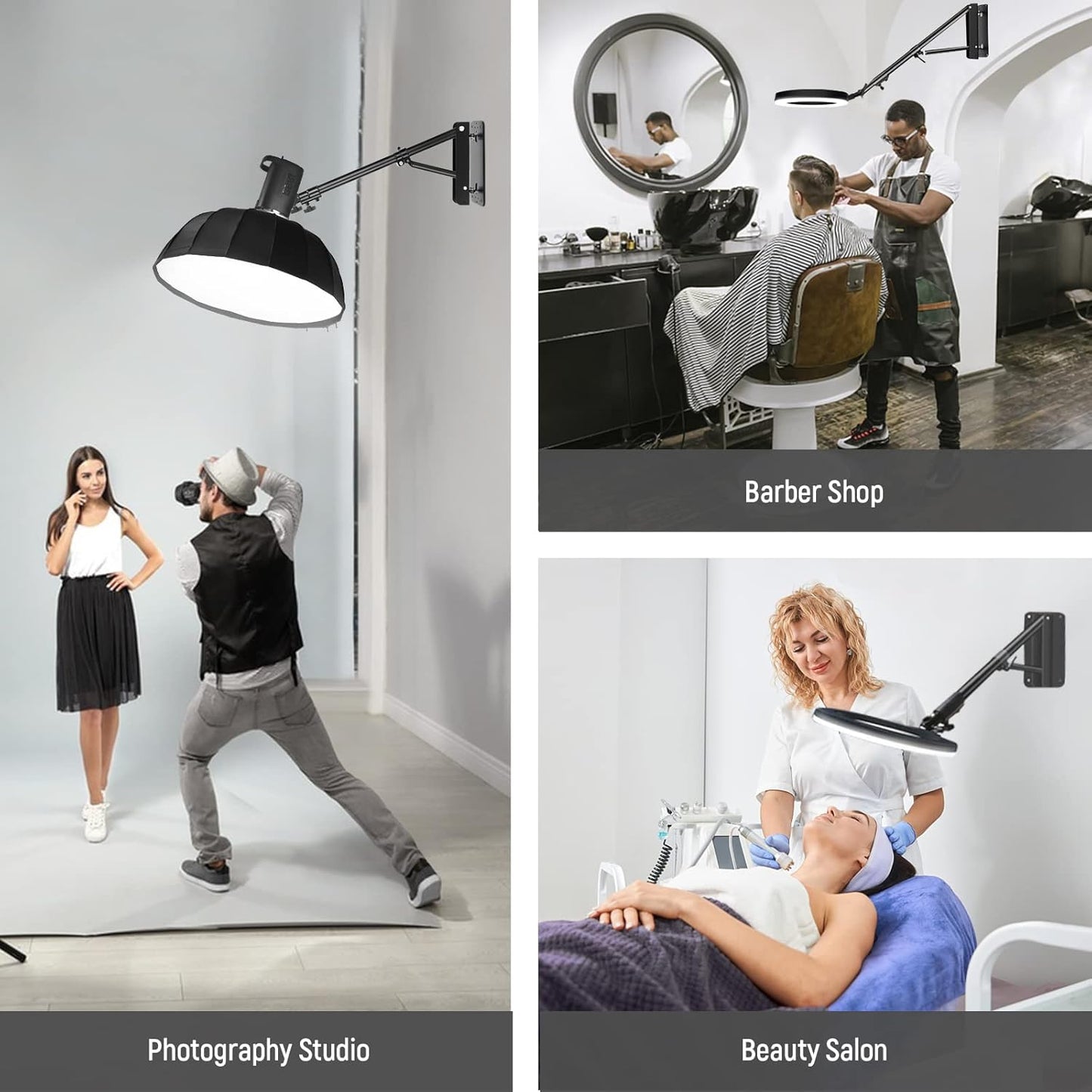 Adjustable Wall Mount Boom Arm 180°Rotation Heavy Duty Triangle Bracket Mounting Bar