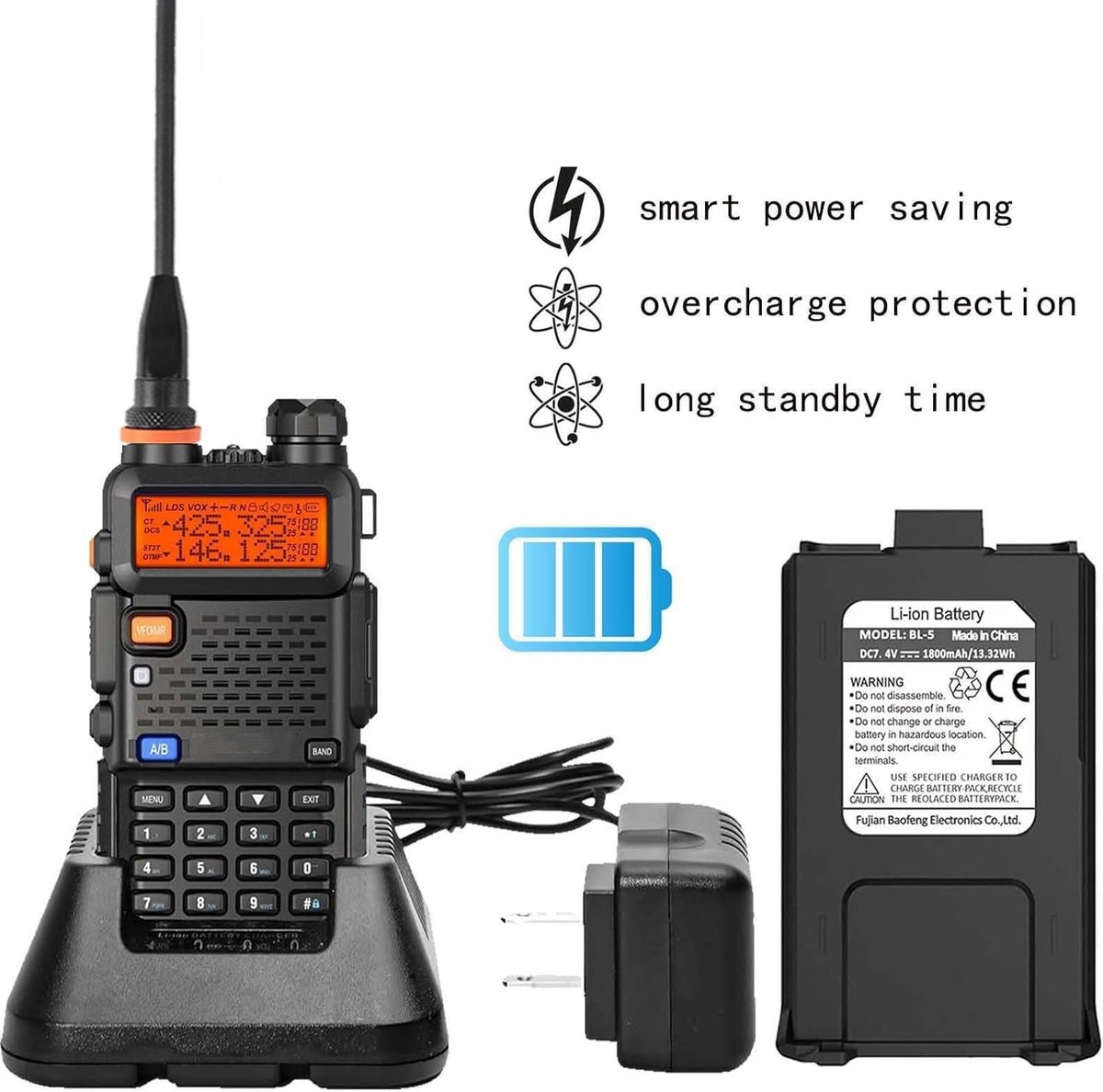 2PCS UV-5R Ham Radio Handheld Walkie