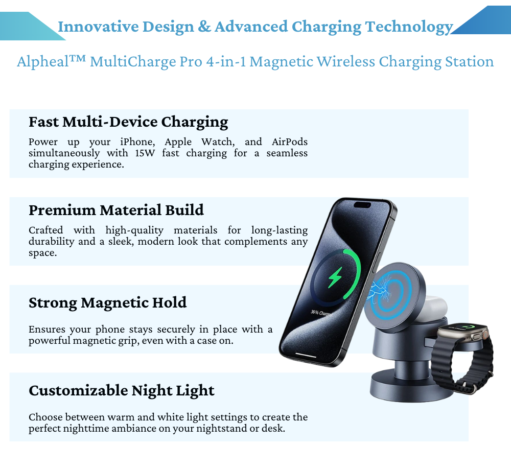 Zaho™ MultiCharge Pro 4-in-1 Magnetic Wireless Charging Station