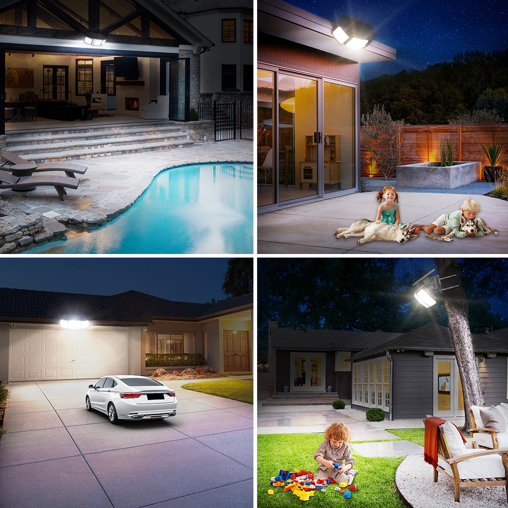Zaho® 3-Head Outdoor Solar Motion Sensor Light with Remote Control
