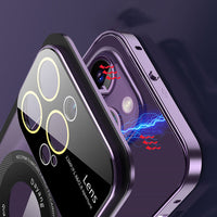 Transparent Metal Frame Snapped Button Lock For iPhone Case
