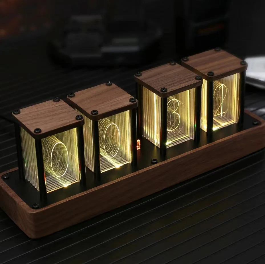 RGB Glow Clock, Quasi-Nixie Tube Clock, Creative LED Digital Alarm Clock Timer