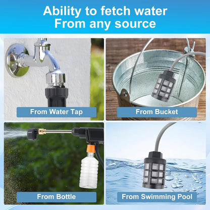 Pistola de agua portátil sin cable de alta presión