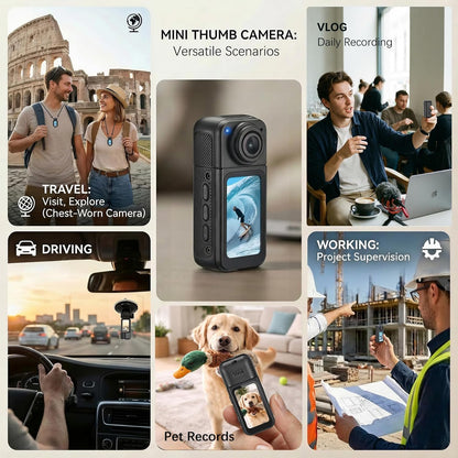 Ultra HD Thumb Action Camera | Wi-Fi App Control | Wide-Angle Sports & Travel Camera