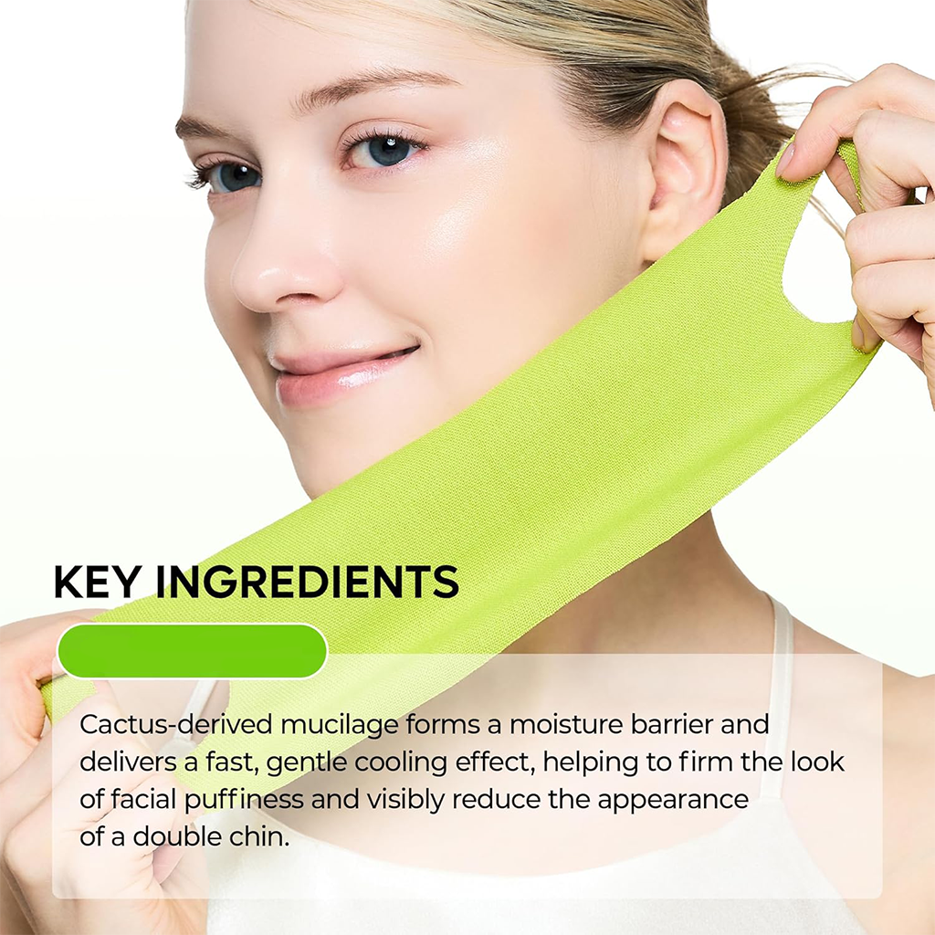Cactus Cooling V-Lifting Facial Band Puffing Jawline Support & Visible Pore Refinement🌿