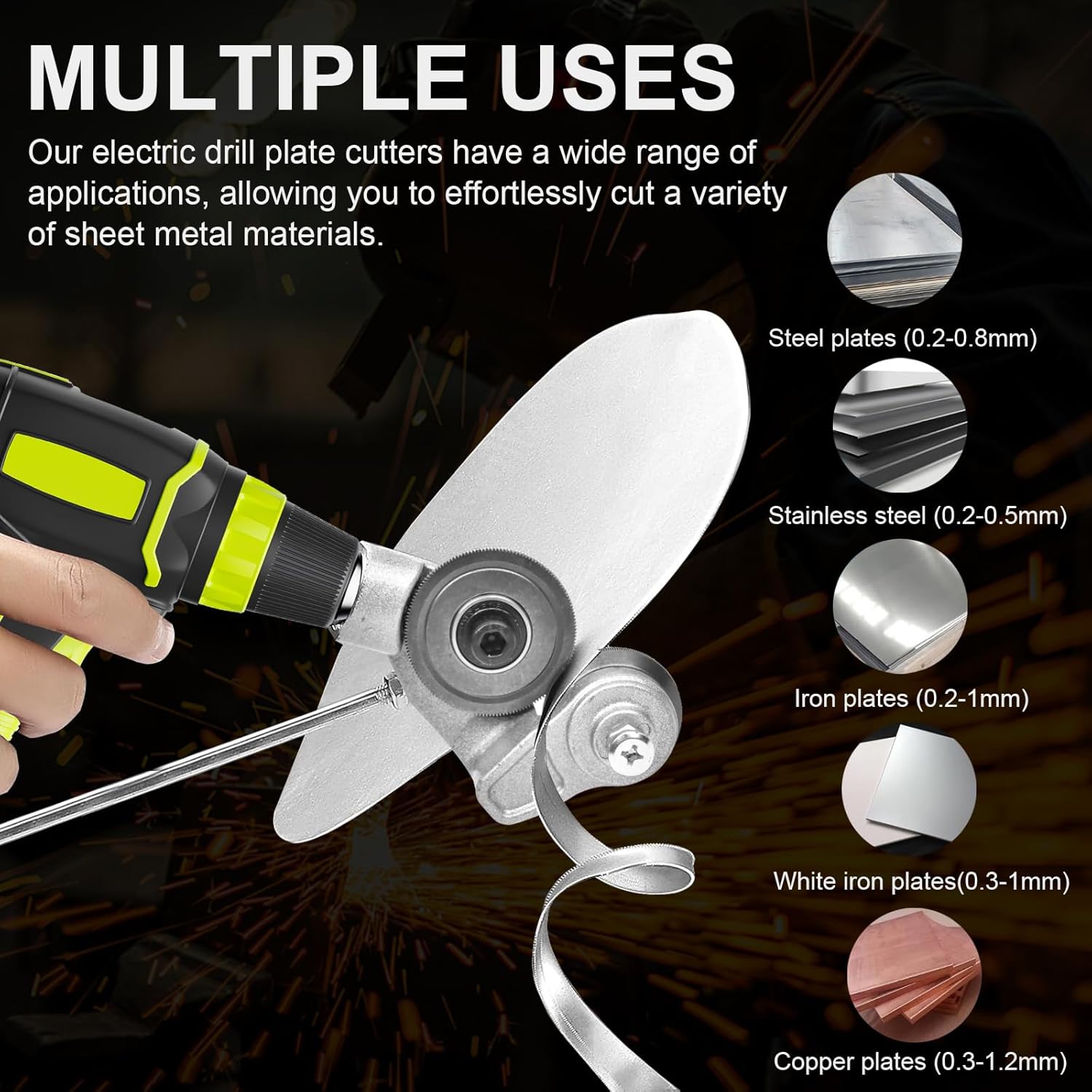 Sheet Metal Cutter Drill Attachment