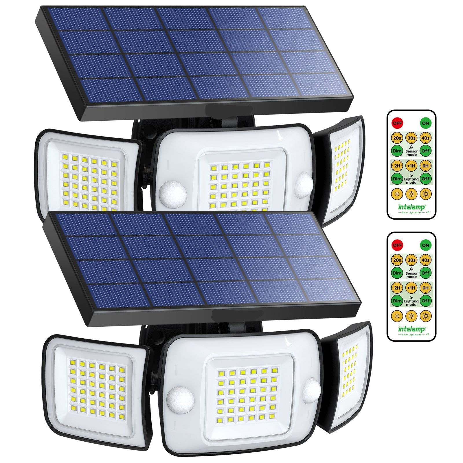 Zaho® 3-Head Outdoor Solar Motion Sensor Light with Remote Control