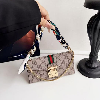 Letter Holster Scarf Chain Wallet Case For iPhone & Samsung S23 Utra / S24 Ultra / S25 Ultra