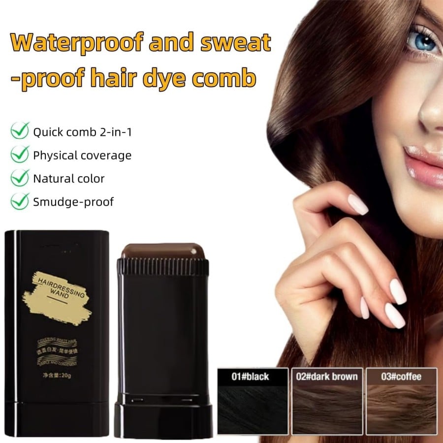 Portable Hair Dye Comb for Gray Hair Coverage
