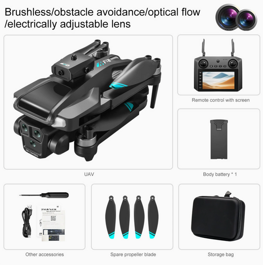 Zaho™ Drone WIFI FPV 4K Dual Camera Obstacle Avoidance 4.5" Screen