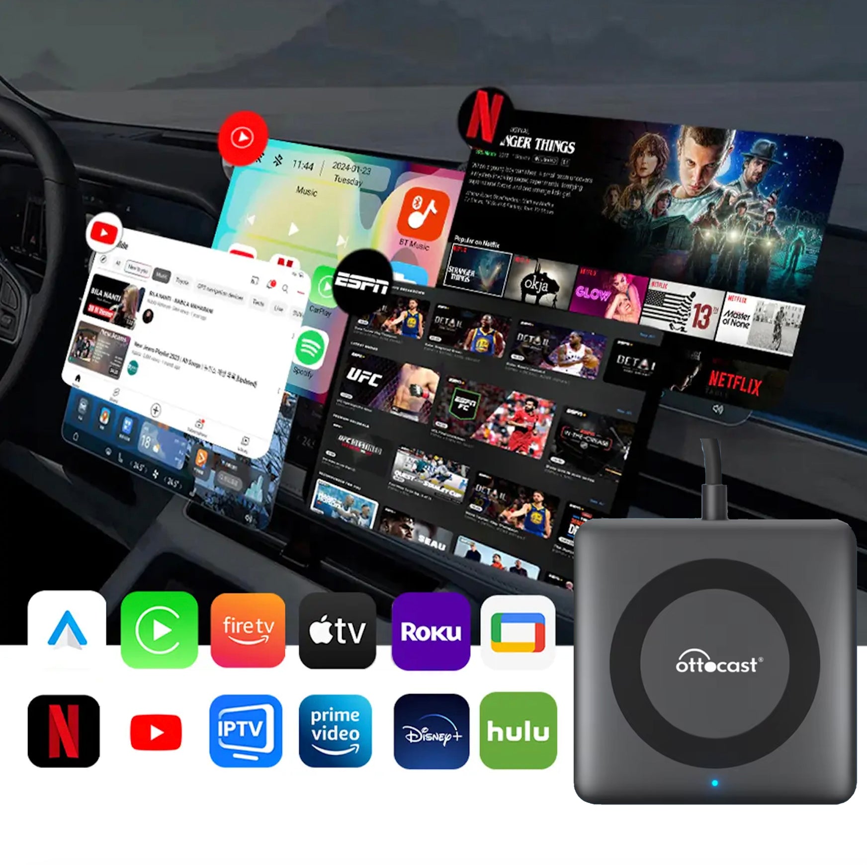 【NEW】2025 Upgraded Car TV-HDMI Multimedia Wireless CarPlay/Android Auto Adapter