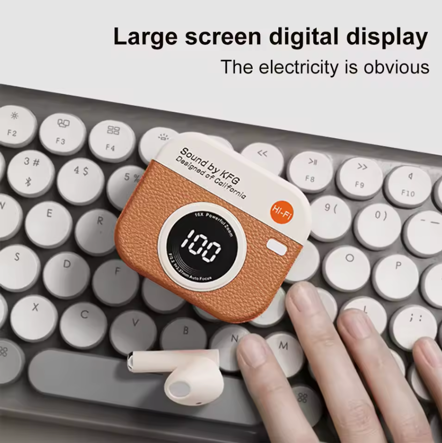 Retro Camera Style Headset - Bluetooth 5.4 - Noise Cancelling