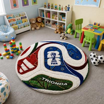 2026 World Cup Soccer Ball Round Tufted Rug
