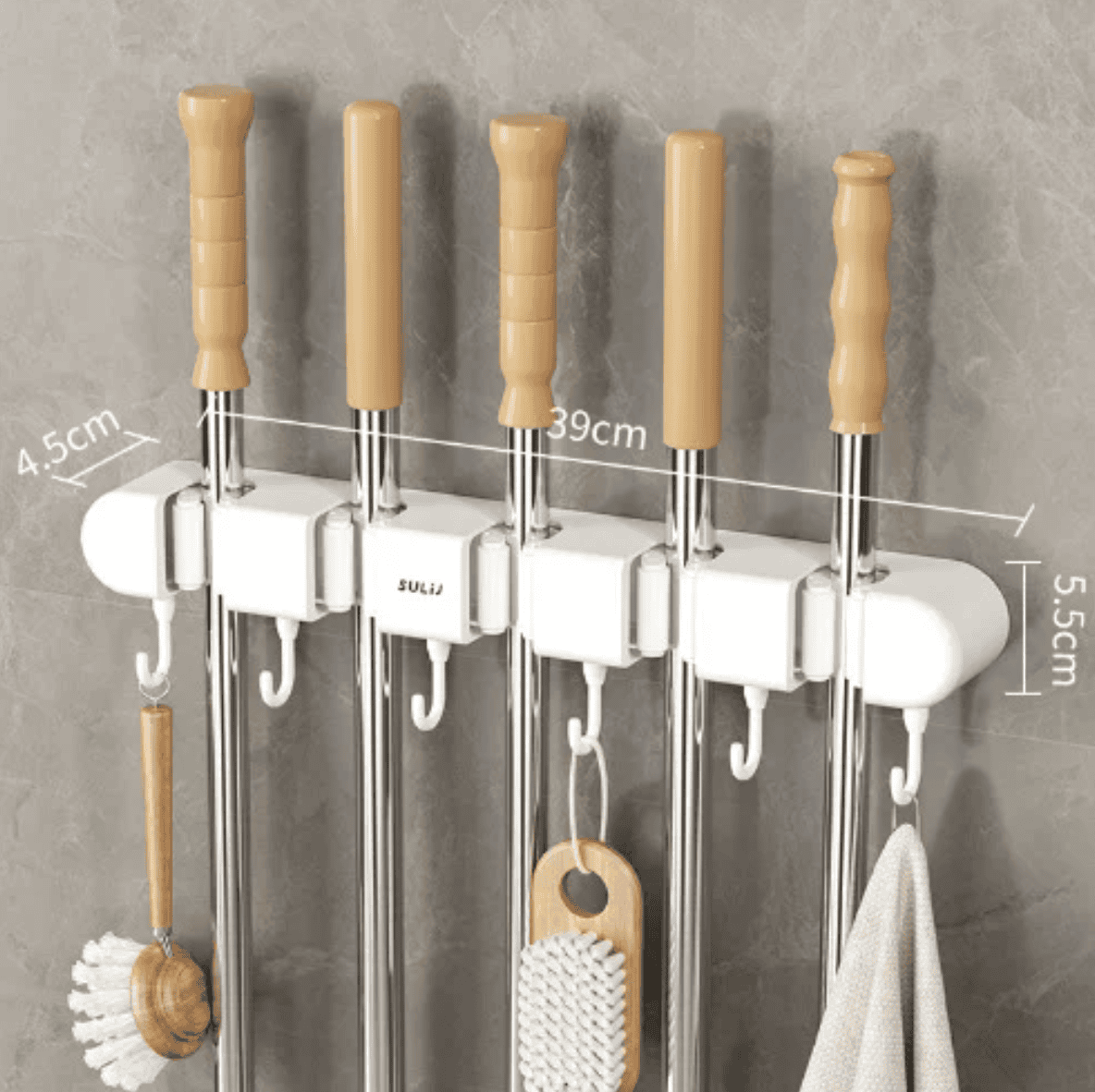 Punch Free Multifunctional Mop Holder