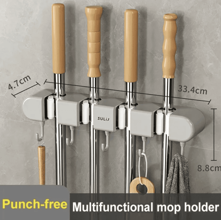 Punch Free Multifunctional Mop Holder