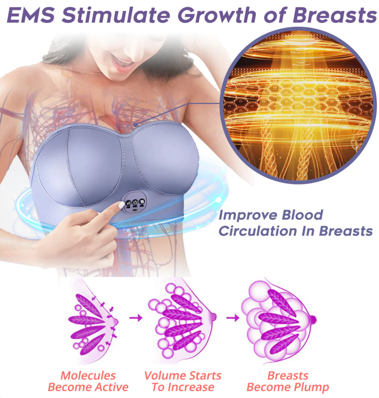 Zaho™ EMS Bust Massager Bra