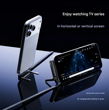 2-in-1 Onzichtbare Houder Oplaadkabel – Snelle Oplaadkabel met Ingebouwde Telefoonstandaard