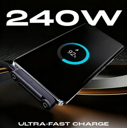 2-in-1 Onzichtbare Houder Oplaadkabel – Snelle Oplaadkabel met Ingebouwde Telefoonstandaard