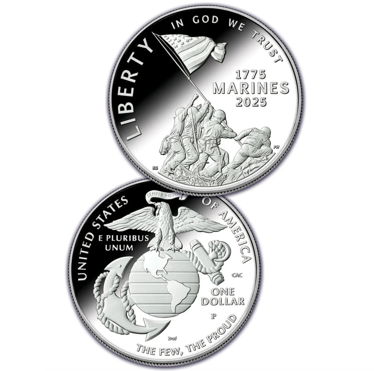 U.S. Marine Corps 250ste Verjaardag Bewijs 🥈 Munt - Prachtig Ongeslagen