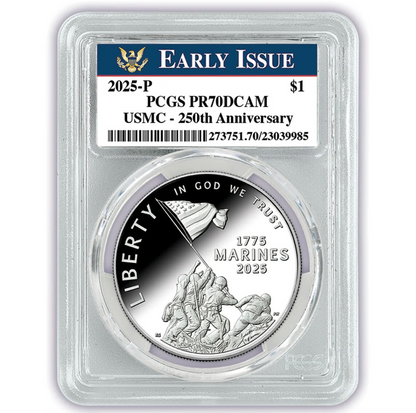 U.S. Marine Corps 250ste Verjaardag Bewijs 🥈 Munt - Prachtig Ongeslagen