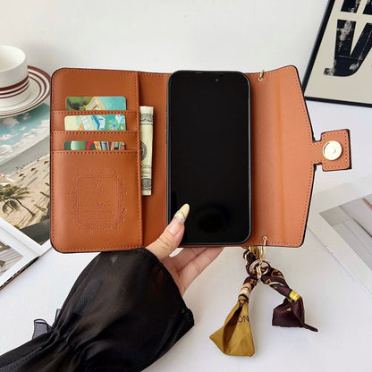 Letter Holster Scarf Chain Wallet Case For Samsung S23 Utra / S24 Ultra / S25 Ultra