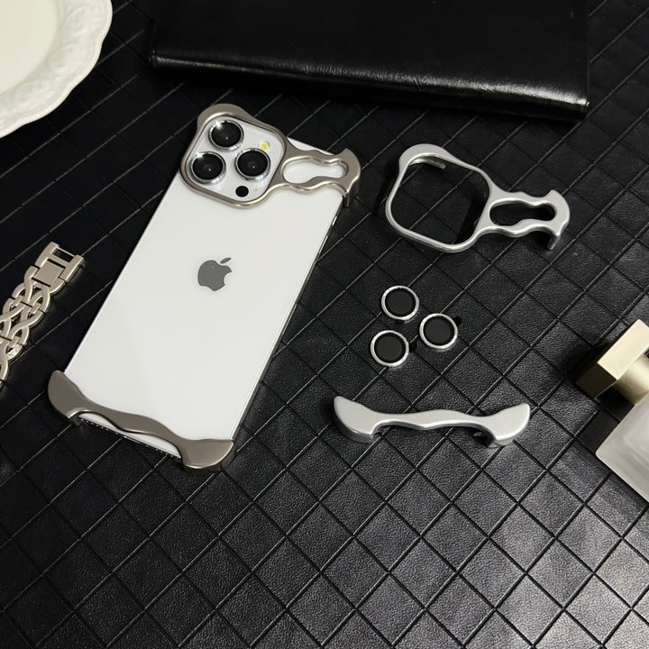 Luxury Titanium Irregular Case With Lens Protector