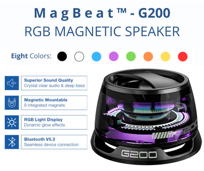 MagBeat™ – Stick, Shine & Sound with Waterproof Bass & RGB Glow