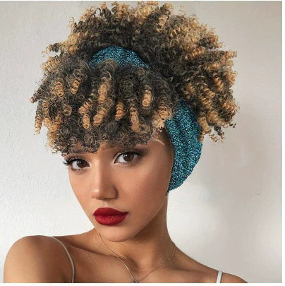 Afrikaanse pluizige krullende haarbandpruik