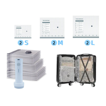 🏆⚡ Plus de 50 000 vendus ! Sac de compression pour rangement sous vide sans fil pour voyage