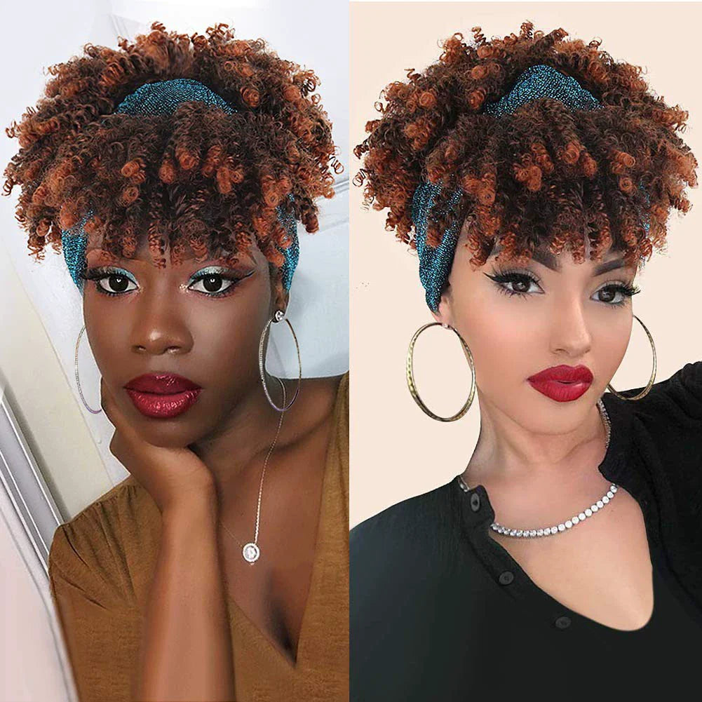 Afrikaanse pluizige krullende haarbandpruik