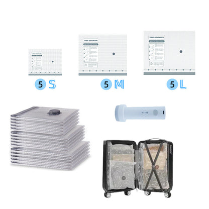 🏆⚡ Plus de 50 000 vendus ! Sac de compression pour rangement sous vide sans fil pour voyage