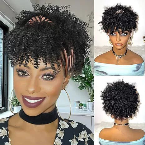 Afrikaanse pluizige krullende haarbandpruik