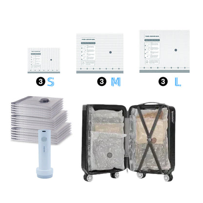 🏆⚡ Plus de 50 000 vendus ! Sac de compression pour rangement sous vide sans fil pour voyage