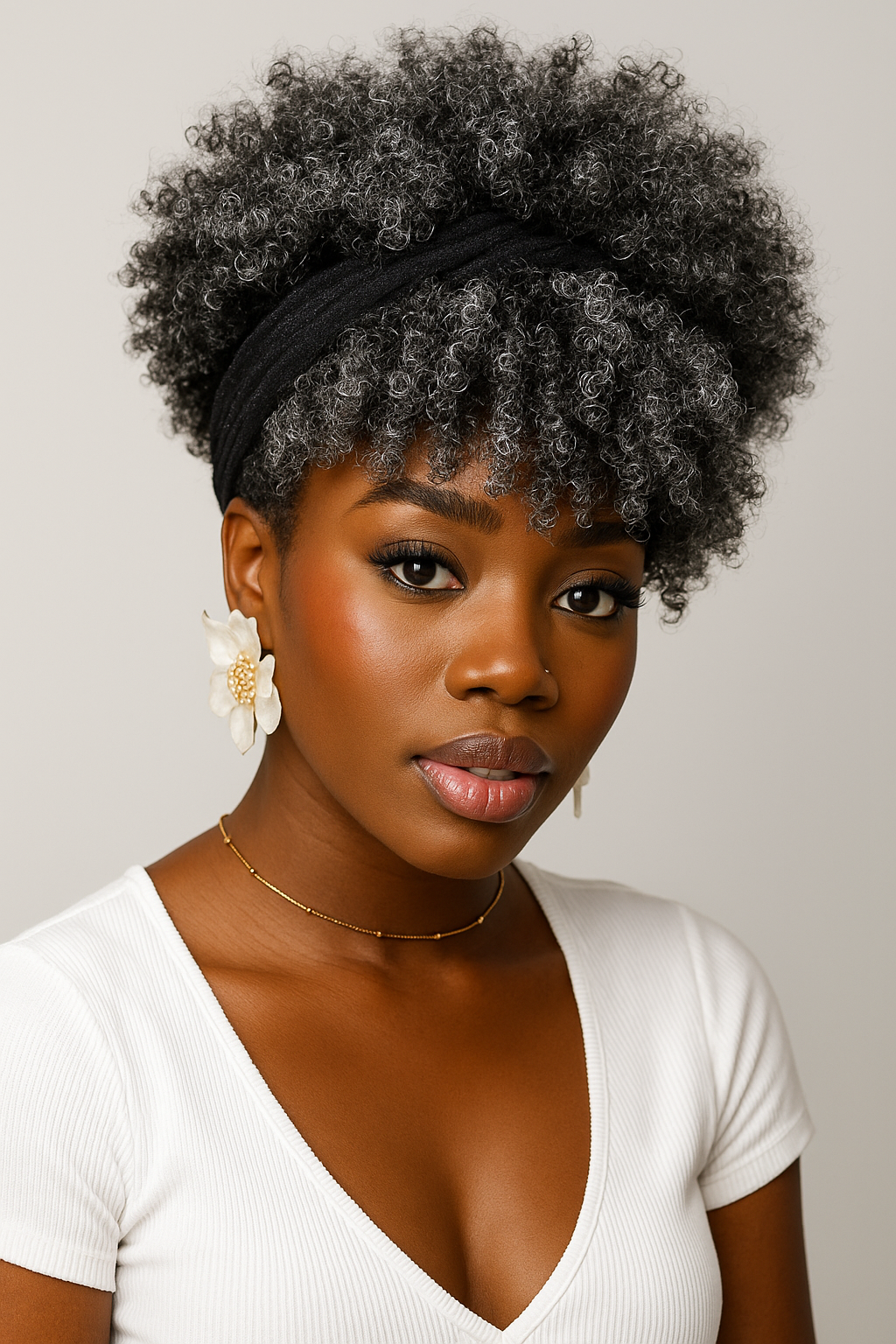 Afrikaanse pluizige krullende haarbandpruik