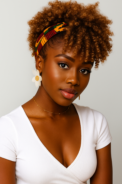 Afrikaanse pluizige krullende haarbandpruik