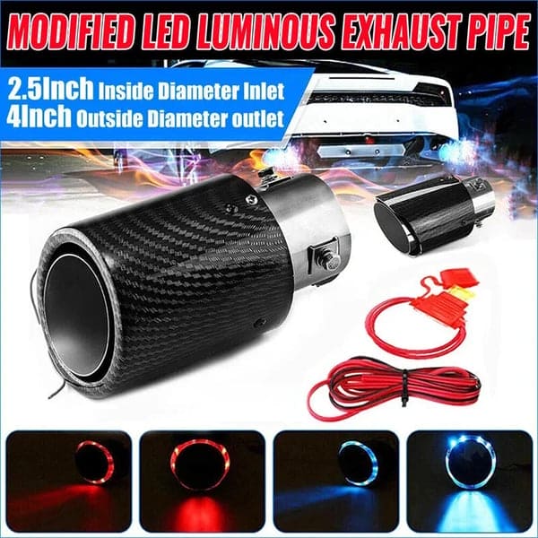 Car fire flame LED exhaust tip