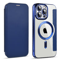 Transparent Electroplated Magnetic Leather Flip Case