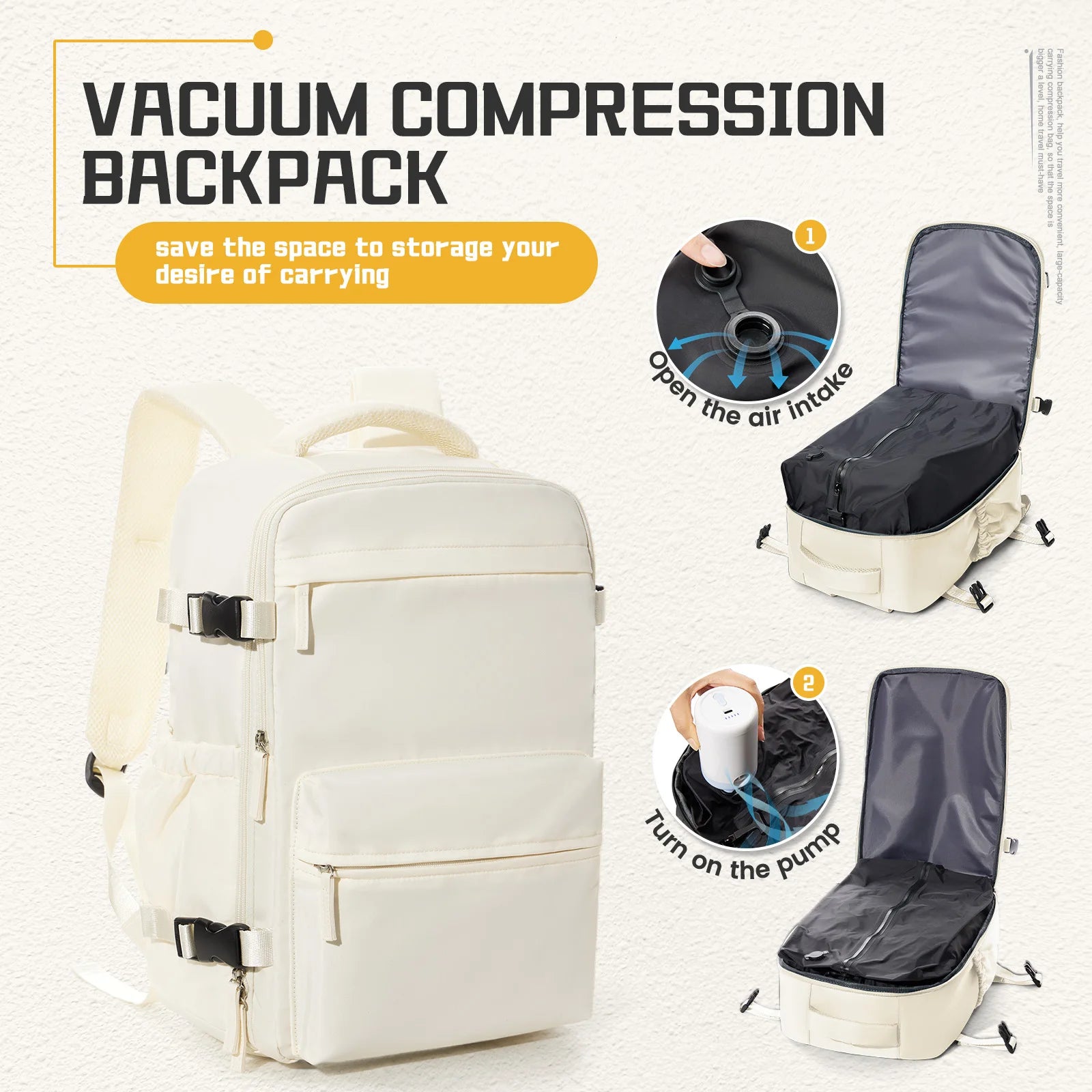 Vacuum Compression Backpack - Pump Free 🎁 Gift