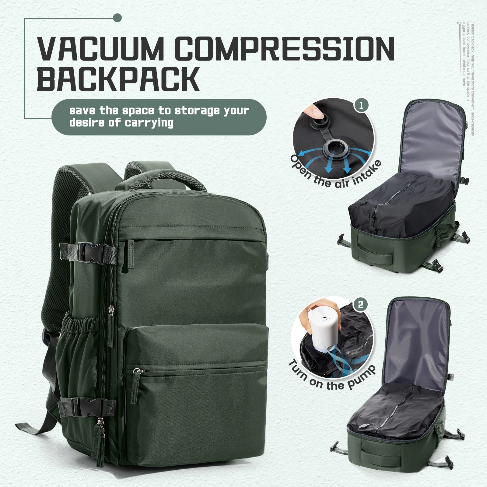 Vacuum Compression Backpack - Pump Free 🎁 Gift