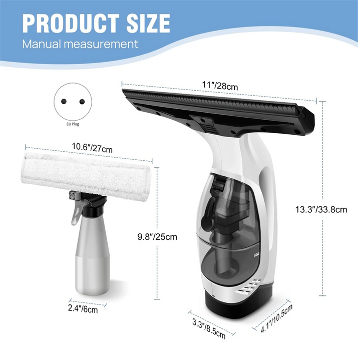 Rechargeable Window Vacuum Cleaner with Squeegee