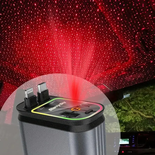 4in1 Retractable Car Charger with USB Roof Star