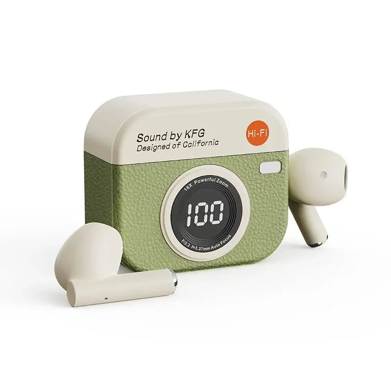 Retro Camera Style Headset - Bluetooth 5.4 - Noise Cancelling
